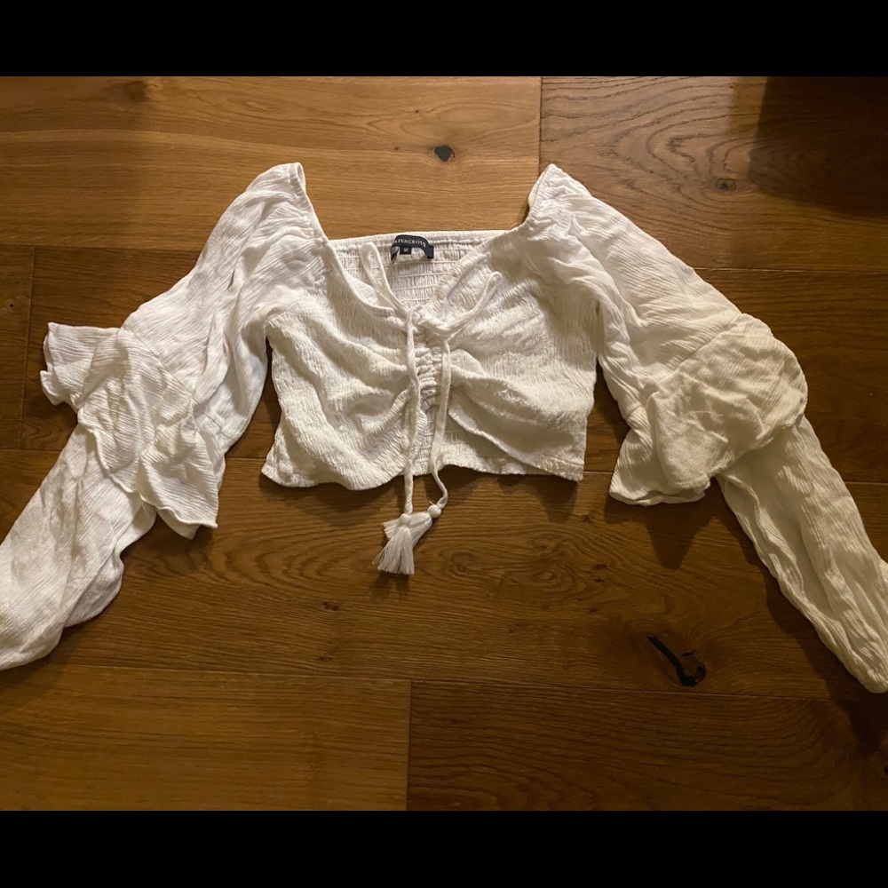 White, long sleeve top